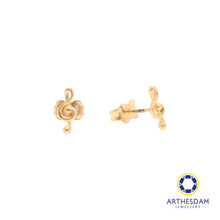 Load image into Gallery viewer, Arthesdam Jewellery 18K Yellow Gold Music Note Stud Earrings
