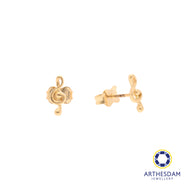 Arthesdam Jewellery 18K Yellow Gold Music Note Stud Earrings