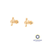 Arthesdam Jewellery 18K Yellow Gold Music Note Stud Earrings