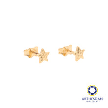 Load image into Gallery viewer, Arthesdam Jewellery 18K Yellow Gold Star Stud Earrings
