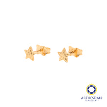 Load image into Gallery viewer, Arthesdam Jewellery 18K Yellow Gold Star Stud Earrings
