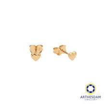 Load image into Gallery viewer, Arthesdam Jewellery 18K Yellow Gold Heart Stud Earrings
