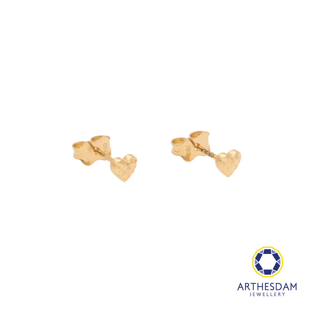 Arthesdam Jewellery 18K Yellow Gold Heart Stud Earrings