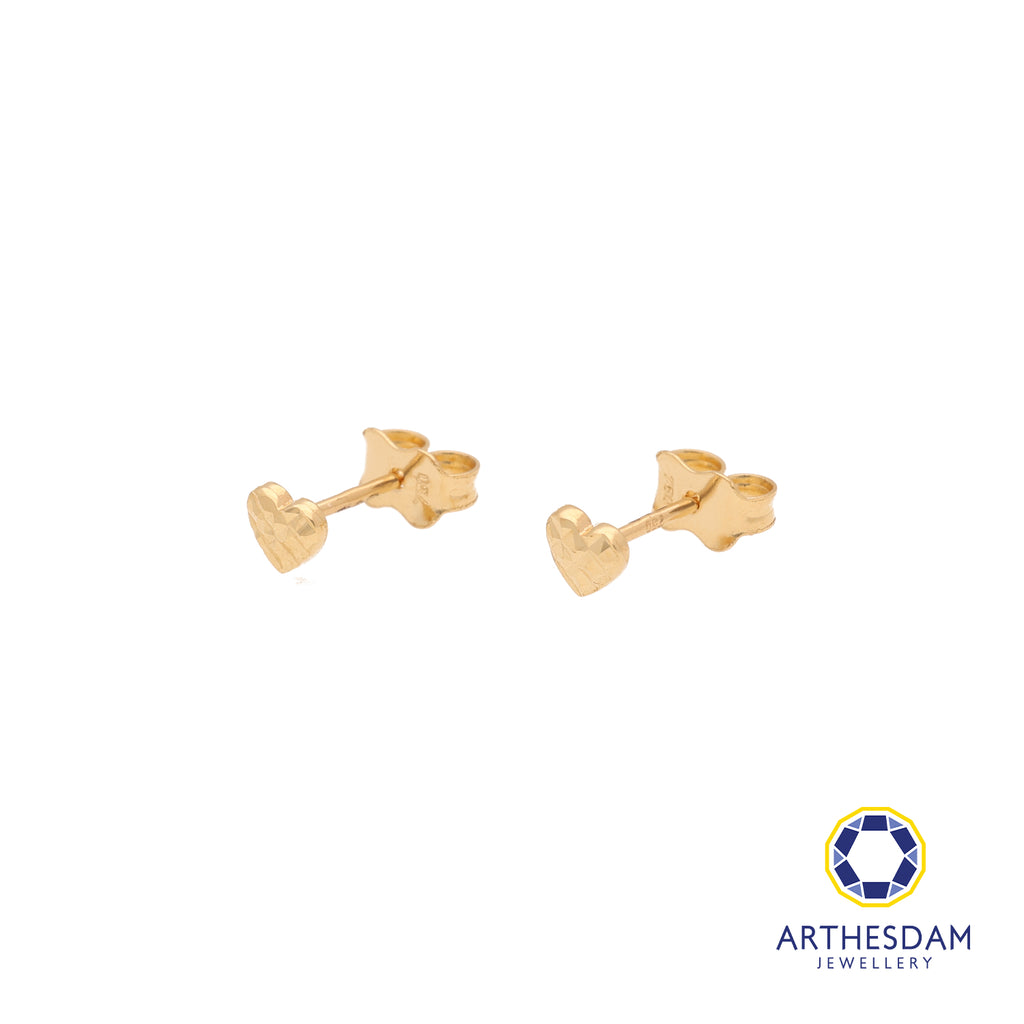 Arthesdam Jewellery 18K Yellow Gold Heart Stud Earrings