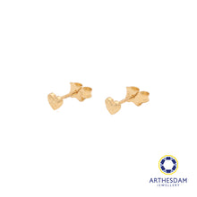 Load image into Gallery viewer, Arthesdam Jewellery 18K Yellow Gold Heart Stud Earrings
