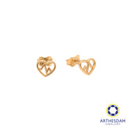 Arthesdam Jewellery 18K Yellow Gold Heart Beat Stud Earrings