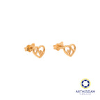 Arthesdam Jewellery 18K Yellow Gold Heart Beat Stud Earrings