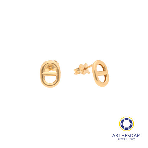 Arthesdam Jewellery 18K Yellow Gold Soda Tab Stud Earrings