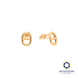 Arthesdam Jewellery 18K Yellow Gold Soda Tab Stud Earrings