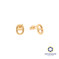 Arthesdam Jewellery 18K Yellow Gold Soda Tab Stud Earrings