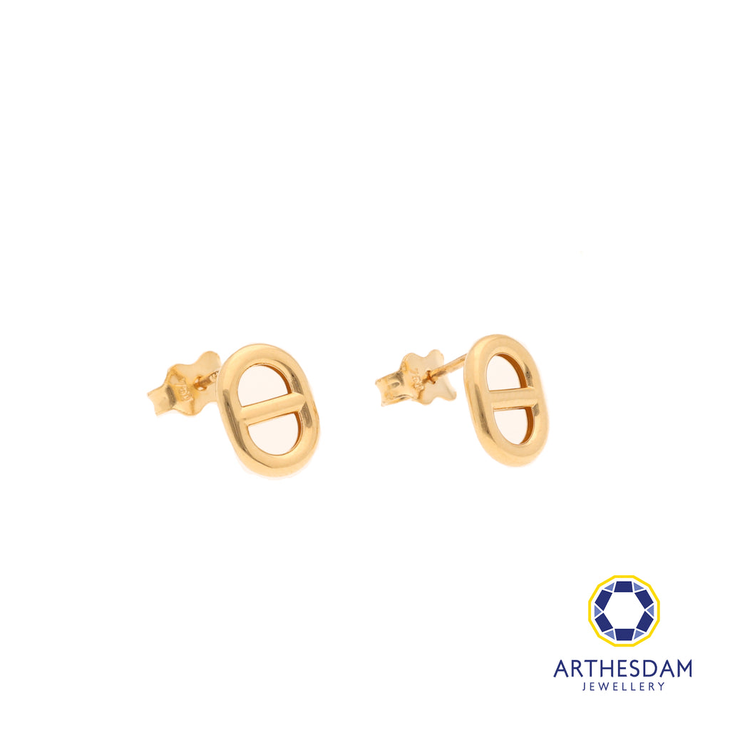 Arthesdam Jewellery 18K Yellow Gold Soda Tab Stud Earrings