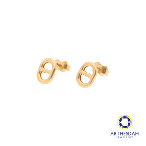 Arthesdam Jewellery 18K Yellow Gold Soda Tab Stud Earrings