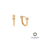 Arthesdam Jewellery 18K Yellow Gold Hoop Earrings Horseshoe Hoop Earrings
