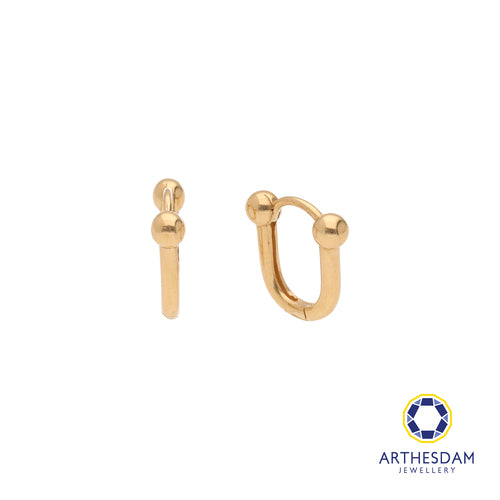 Arthesdam Jewellery 18K Yellow Gold Hoop Earrings Horseshoe Hoop Earrings