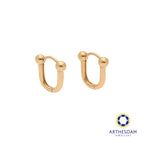 Arthesdam Jewellery 18K Yellow Gold Hoop Earrings Horseshoe Hoop Earrings