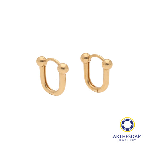 Arthesdam Jewellery 18K Yellow Gold Hoop Earrings Horseshoe Hoop Earrings