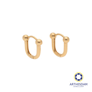 Arthesdam Jewellery 18K Yellow Gold Hoop Earrings Horseshoe Hoop Earrings