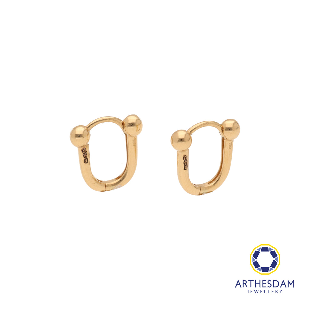 Arthesdam Jewellery 18K Yellow Gold Hoop Earrings Horseshoe Hoop Earrings