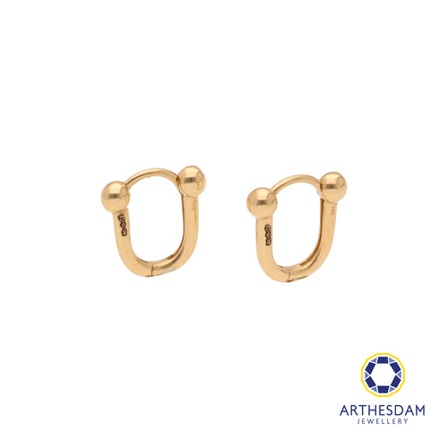 Arthesdam Jewellery 18K Yellow Gold Hoop Earrings Horseshoe Hoop Earrings