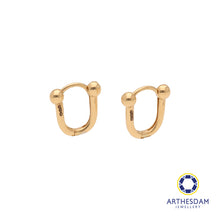Load image into Gallery viewer, Arthesdam Jewellery 18K Yellow Gold Hoop Earrings Horseshoe Hoop Earrings
