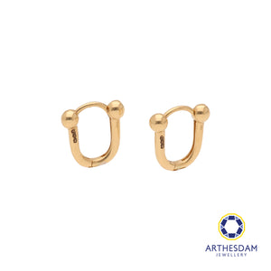 Arthesdam Jewellery 18K Yellow Gold Hoop Earrings Horseshoe Hoop Earrings
