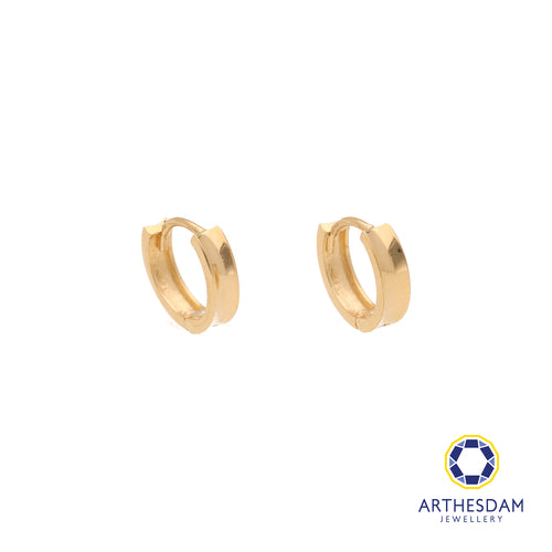 Arthesdam Jewellery 18K Yellow Gold Round Track Hoop Earrings