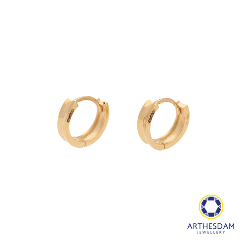 Arthesdam Jewellery 18K Yellow Gold Round Track Hoop Earrings