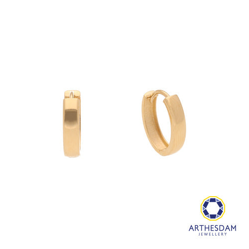 Arthesdam Jewellery 18K Yellow Gold Classic Oval Hoop Earrings