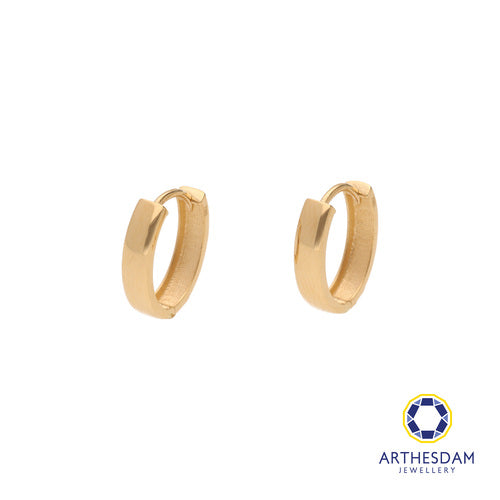 Arthesdam Jewellery 18K Yellow Gold Classic Oval Hoop Earrings