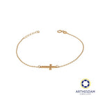 Arthesdam Jewellery 18K Yellow Gold Sparkly Cross Bracelet