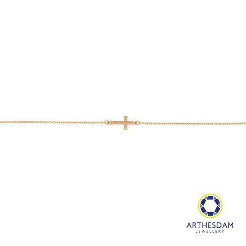 Arthesdam Jewellery 18K Yellow Gold Sparkly Cross Bracelet