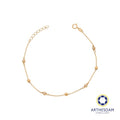 Arthesdam Jewellery 18K Yellow Gold Dainty Stones and Ball Bracelet