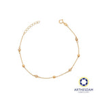 Arthesdam Jewellery 18K Yellow Gold Dainty Stones and Ball Bracelet