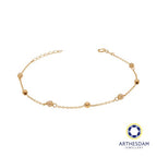 Arthesdam Jewellery 18K Yellow Gold Dainty Stones and Ball Bracelet