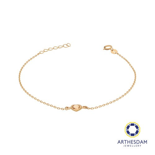 Arthesdam Jewellery 18K Yellow Gold Yellow Stone Heart Bracelet