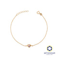 Arthesdam Jewellery 18K Yellow Gold Purple Stone Heart Bracelet
