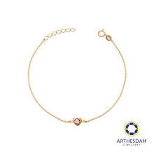 Load image into Gallery viewer, Arthesdam Jewellery 18K Yellow Gold Purple Stone Heart Bracelet
