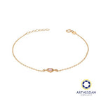 Arthesdam Jewellery 18K Yellow Gold Purple Stone Heart Bracelet