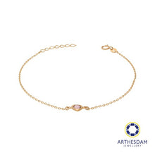 Load image into Gallery viewer, Arthesdam Jewellery 18K Yellow Gold Purple Stone Heart Bracelet
