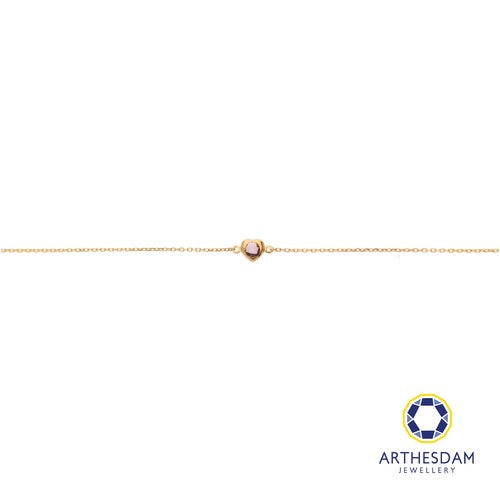 Arthesdam Jewellery 18K Yellow Gold Purple Stone Heart Bracelet