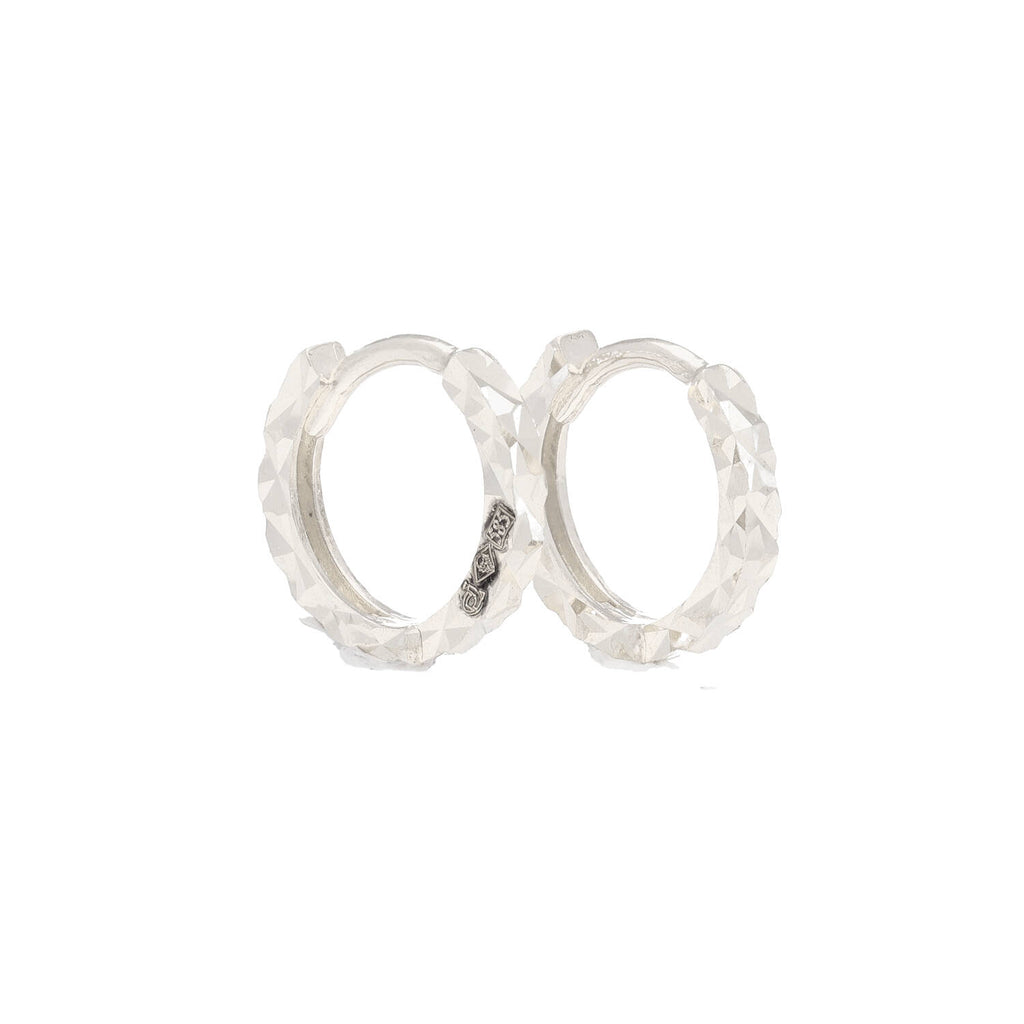 Arthesdam Jewellery 14K White Gold Sparkles Petite Hoop Earrings