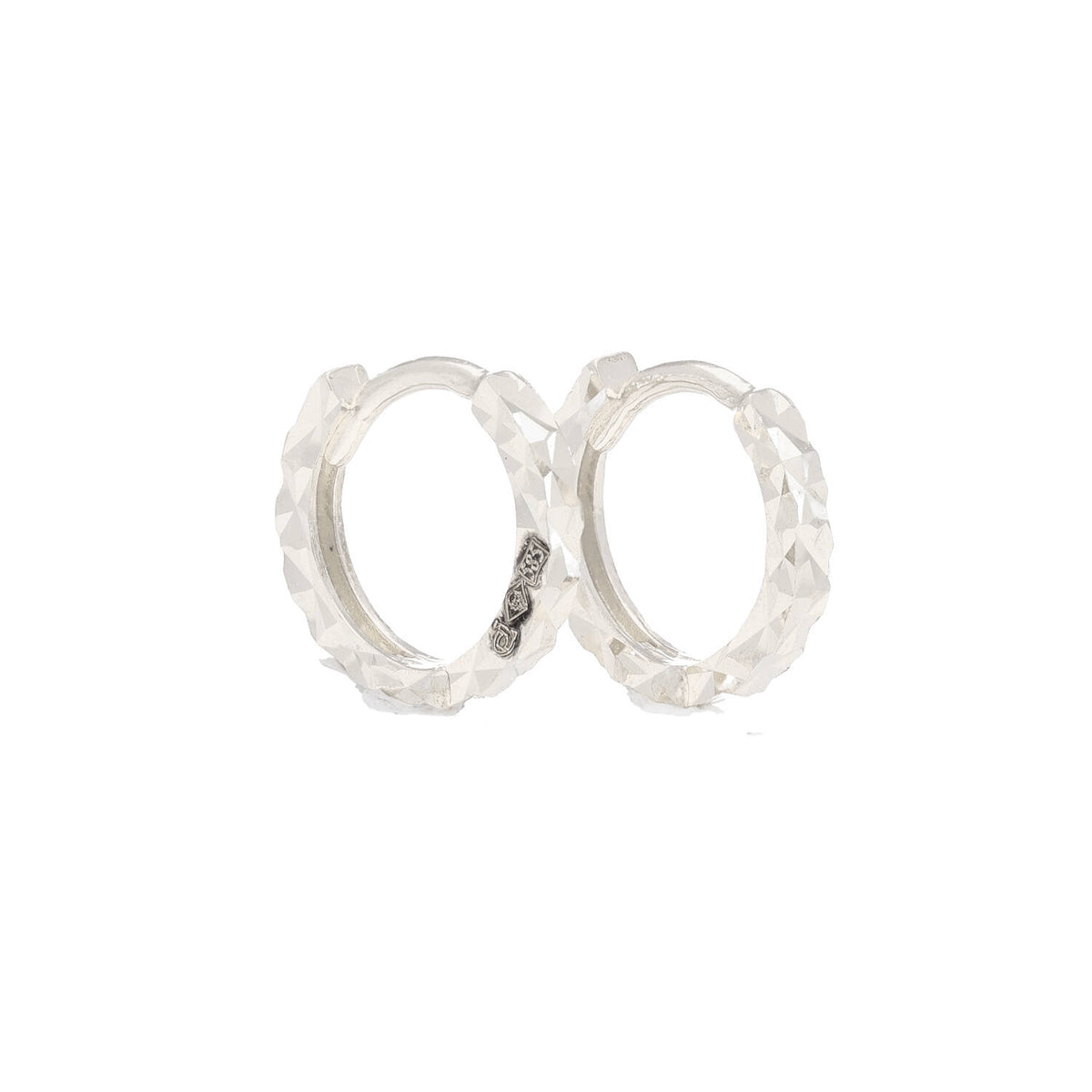 Arthesdam Jewellery 14K White Gold Sparkles Petite Hoop Earrings