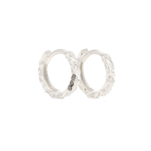 Load image into Gallery viewer, Arthesdam Jewellery 14K White Gold Sparkles Petite Hoop Earrings
