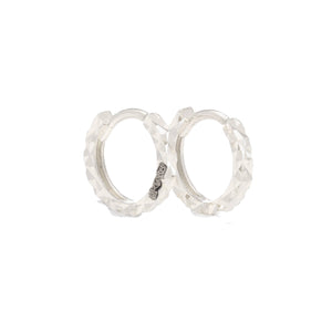Arthesdam Jewellery 14K White Gold Sparkles Petite Hoop Earrings
