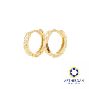 Arthesdam Jewellery 14K Yellow Gold Sparkles Petite Hoop Earrings