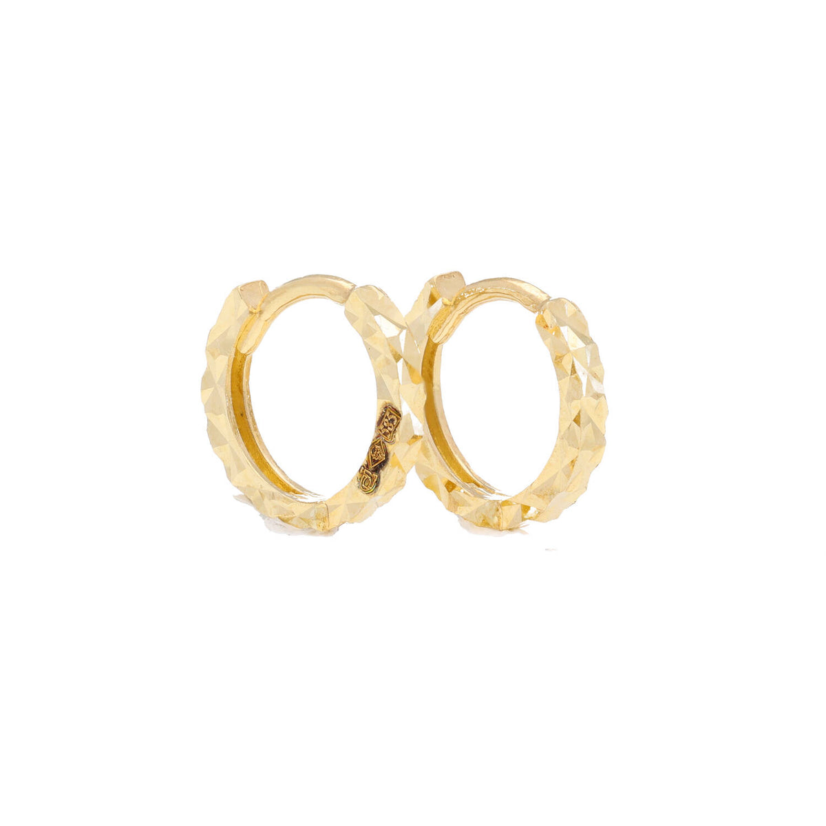 Arthesdam Jewellery 14K Yellow Gold Sparkles Petite Hoop Earrings