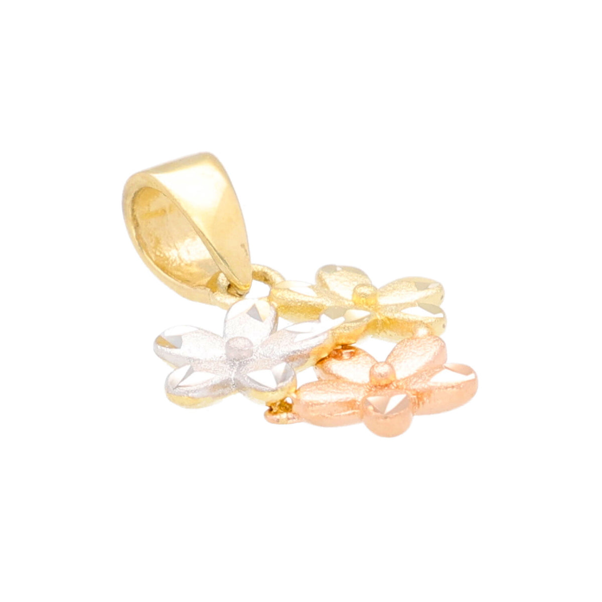 Arthesdam Jewellery 14K Gold 3-Toned Trio Flower Pendant
