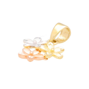 Arthesdam Jewellery 14K Gold 3-Toned Trio Flower Pendant
