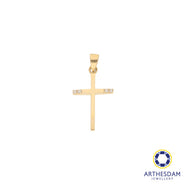 Arthesdam Jewellery 14K Yellow Gold Cross Pendant With Stones