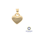 Arthesdam Jewellery 14K Yellow Gold Shiny Heart Lock Pendant